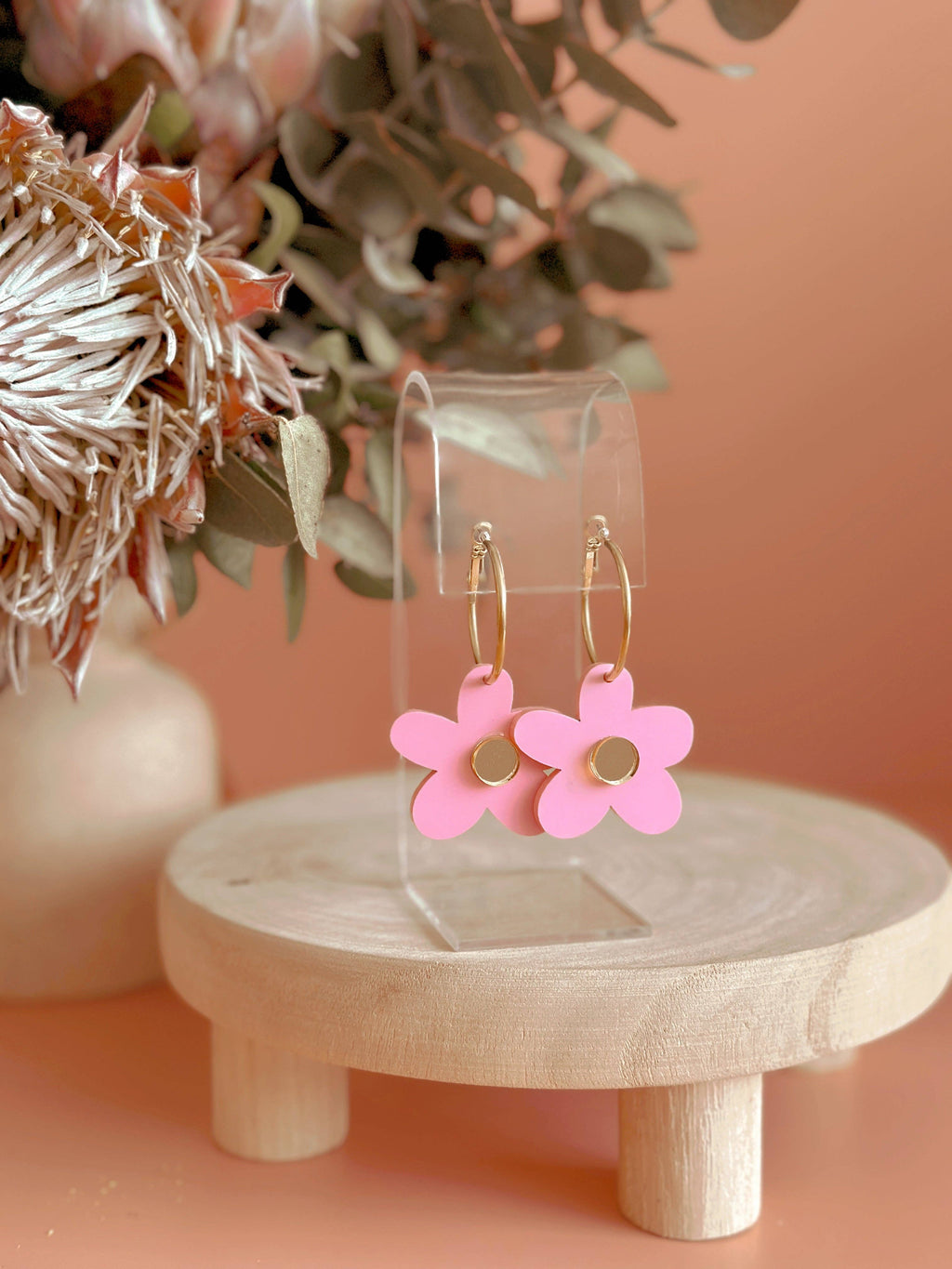 Bella Hoops | Candy Pink + Gold