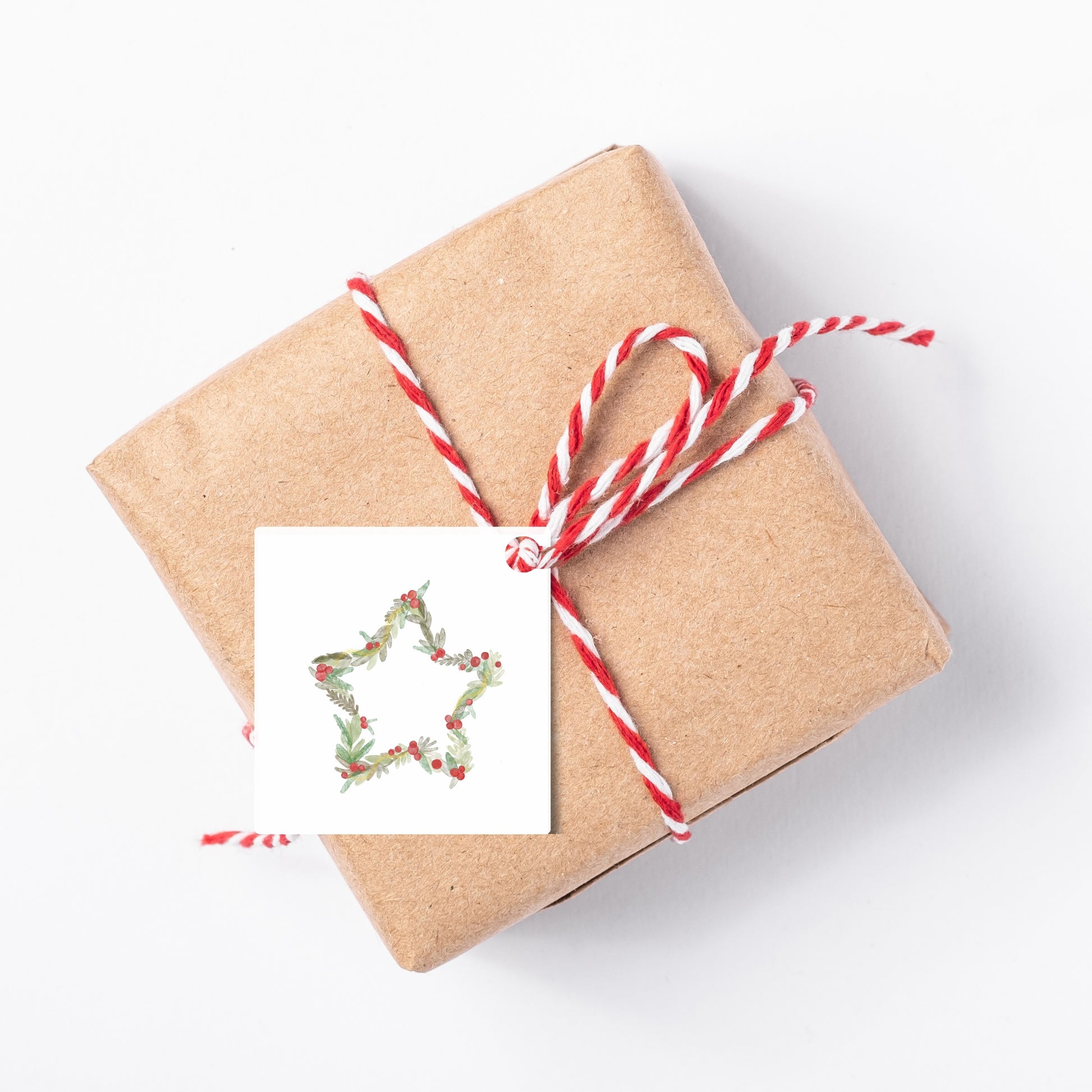 Christmas Star Wreath Gift Tag