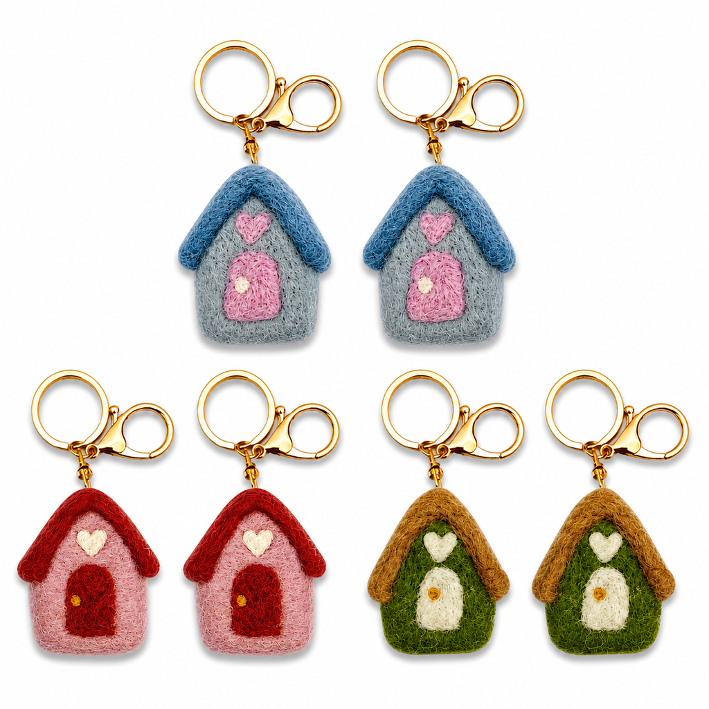 Felt House Keychain