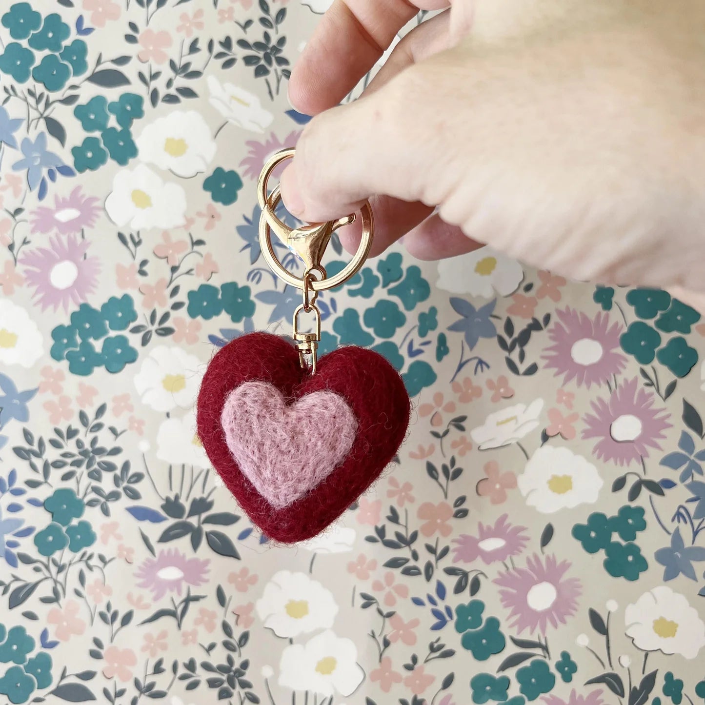 Felt Heart Keychain
