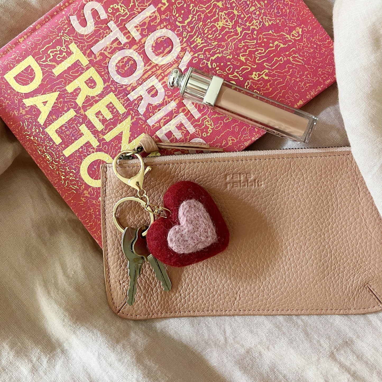 Felt Heart Keychain
