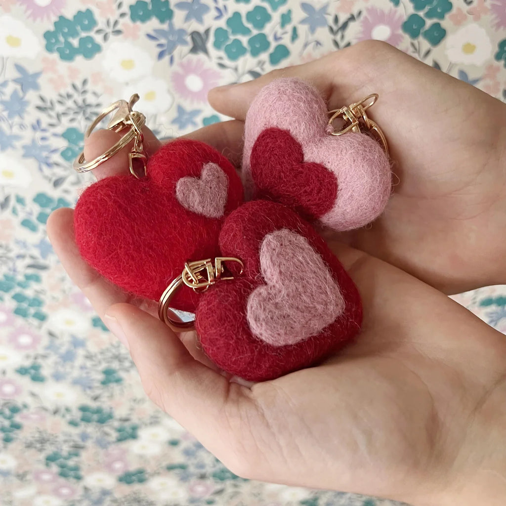 Felt Heart Keychain