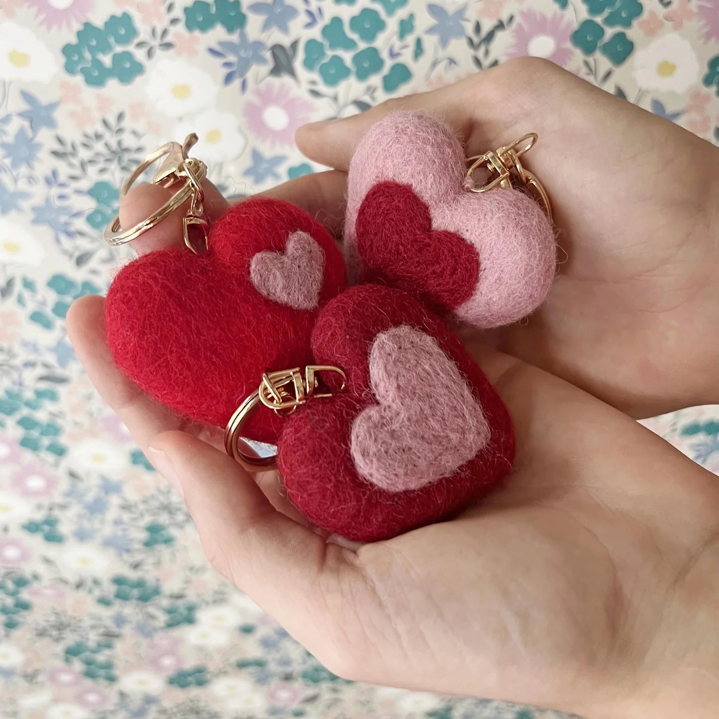 Felt Heart Keychain