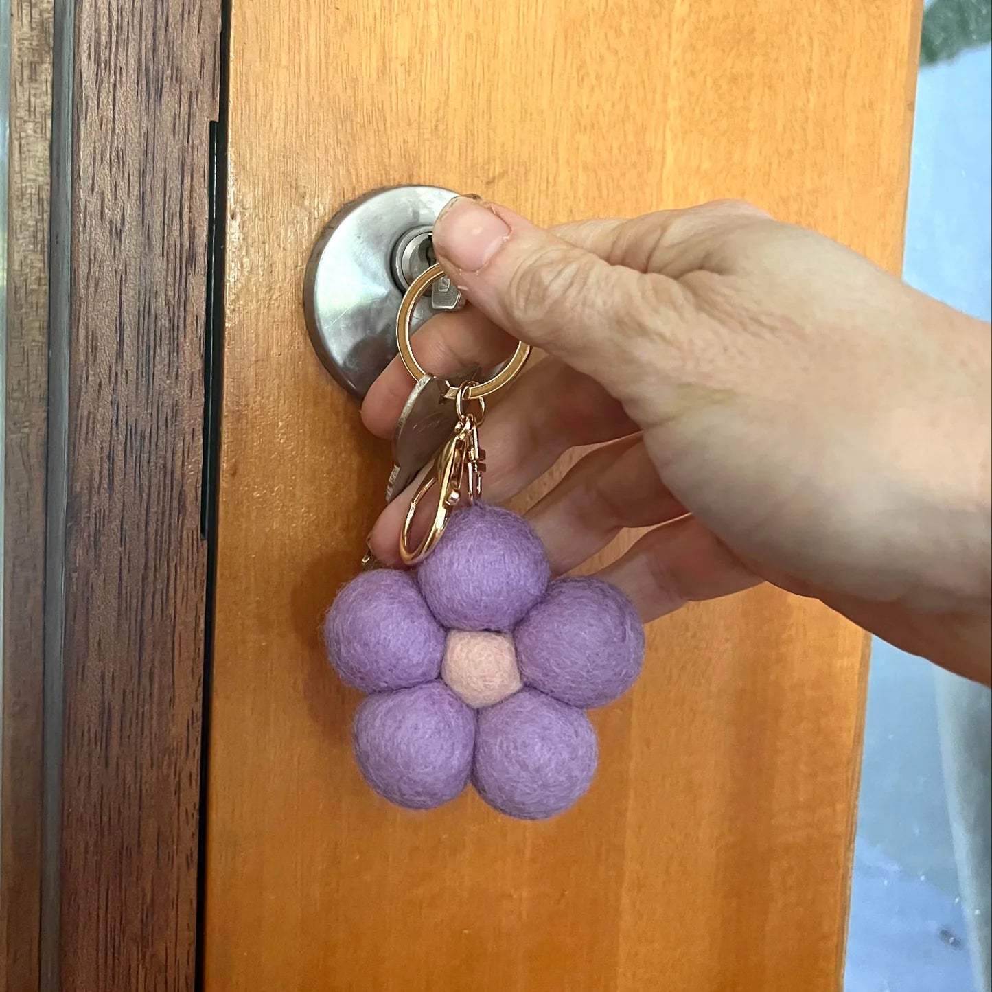 Felt Flower Keychain