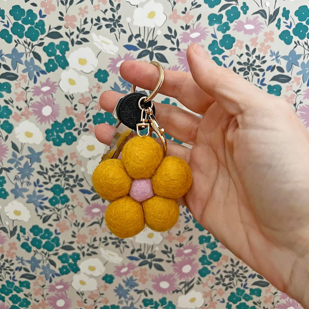 Felt Flower Keychain
