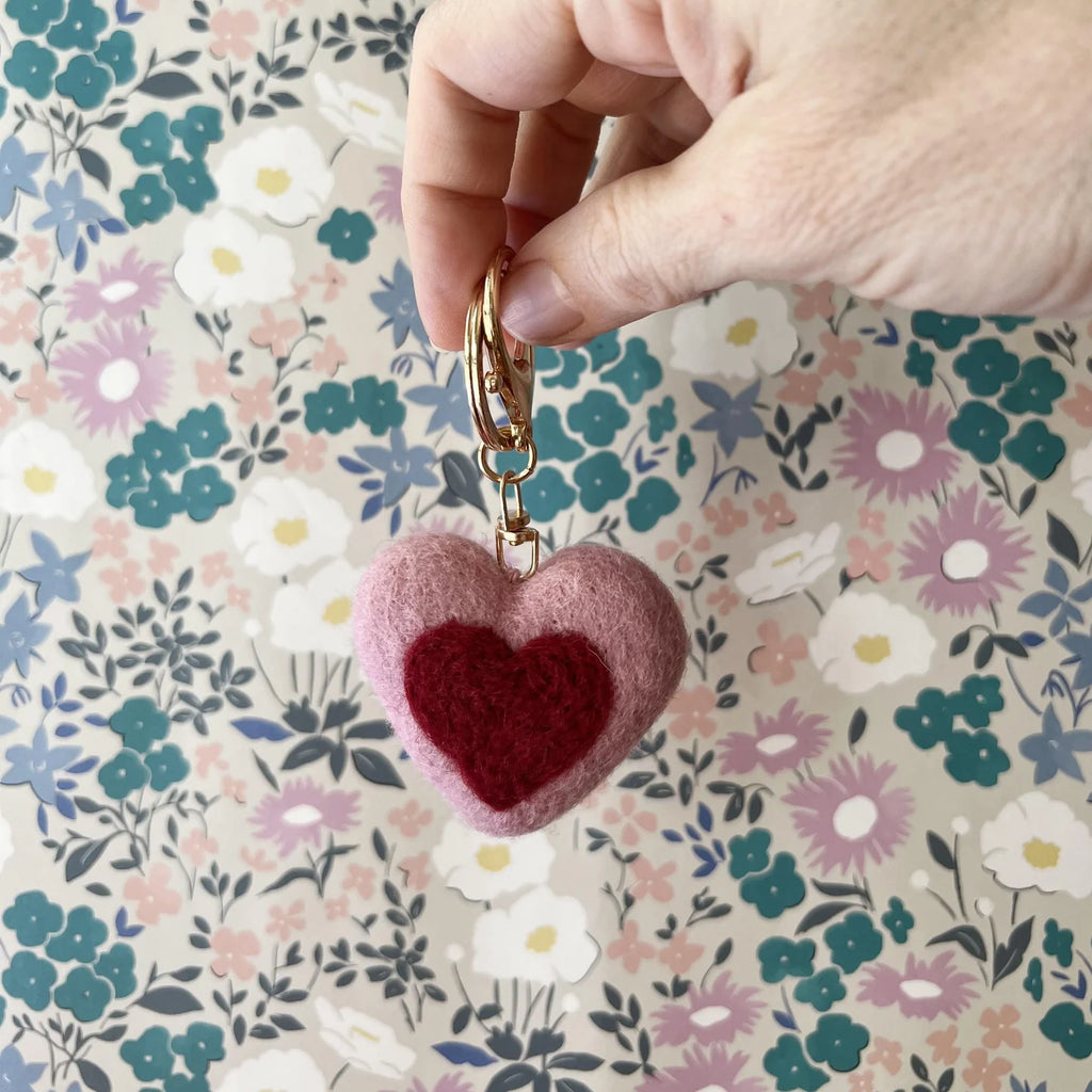 Felt Heart Keychain
