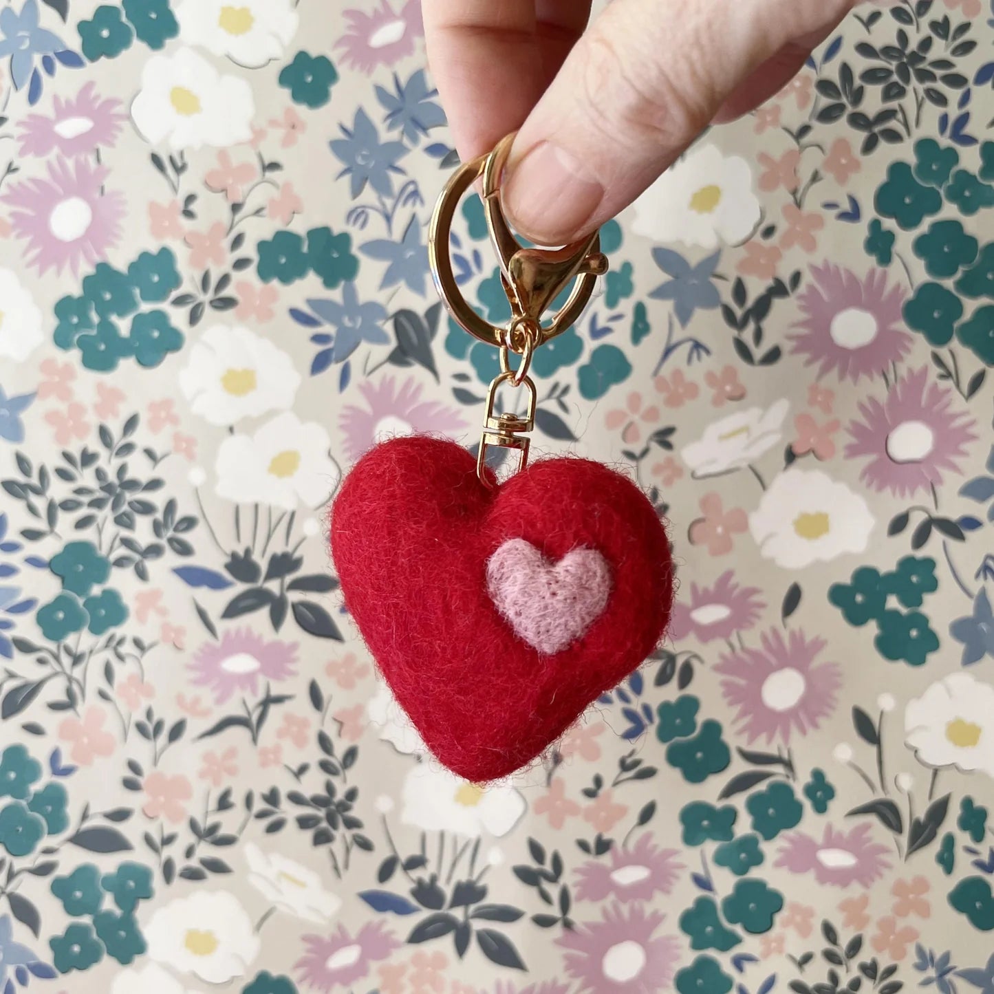 Felt Heart Keychain