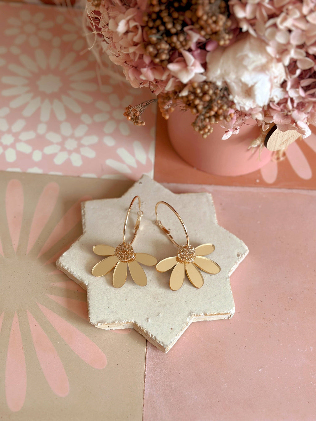 Jumbo Daisy Hoop Earrings