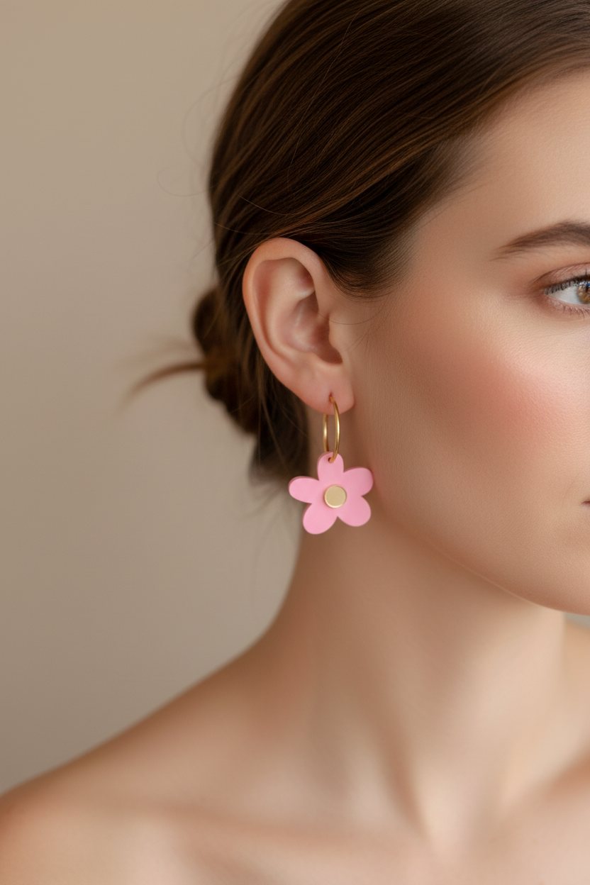Bella Hoops | Candy Pink + Gold