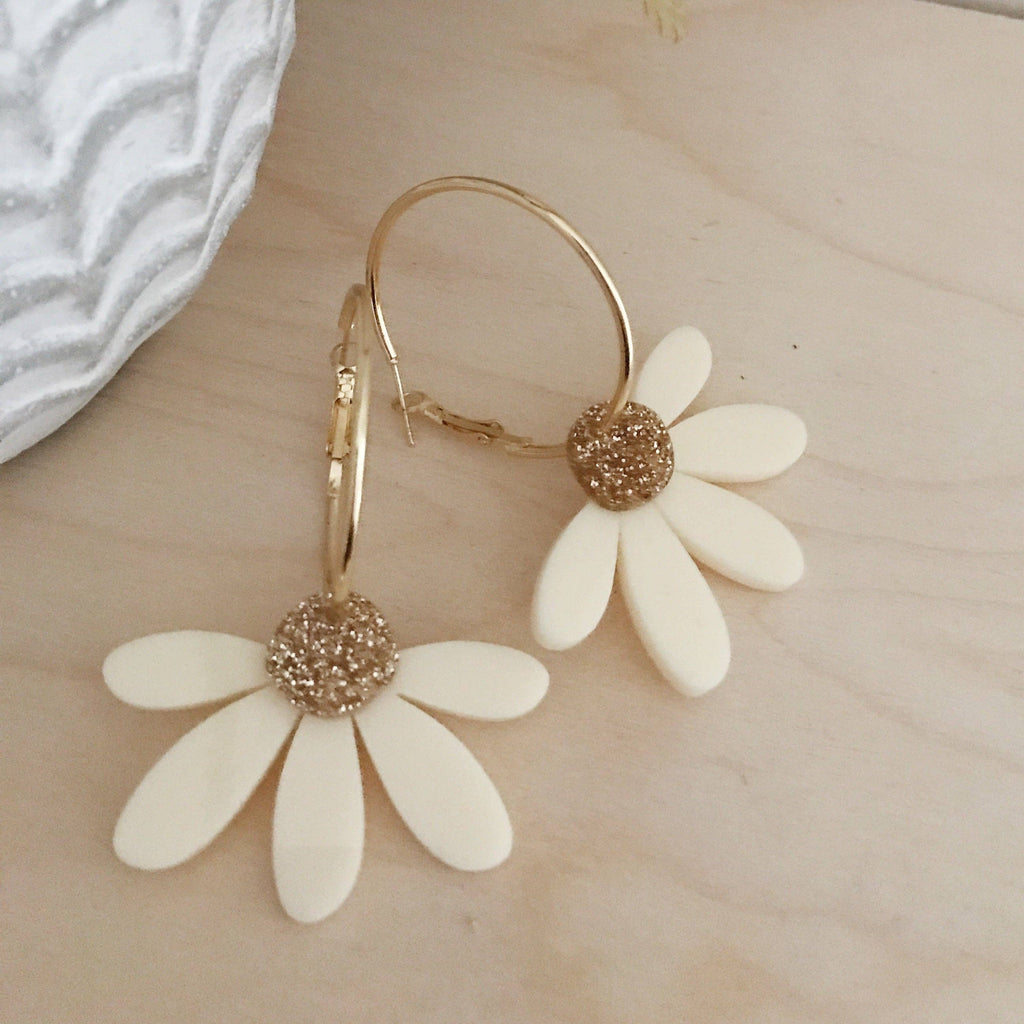 Jumbo Daisy Hoop Earrings