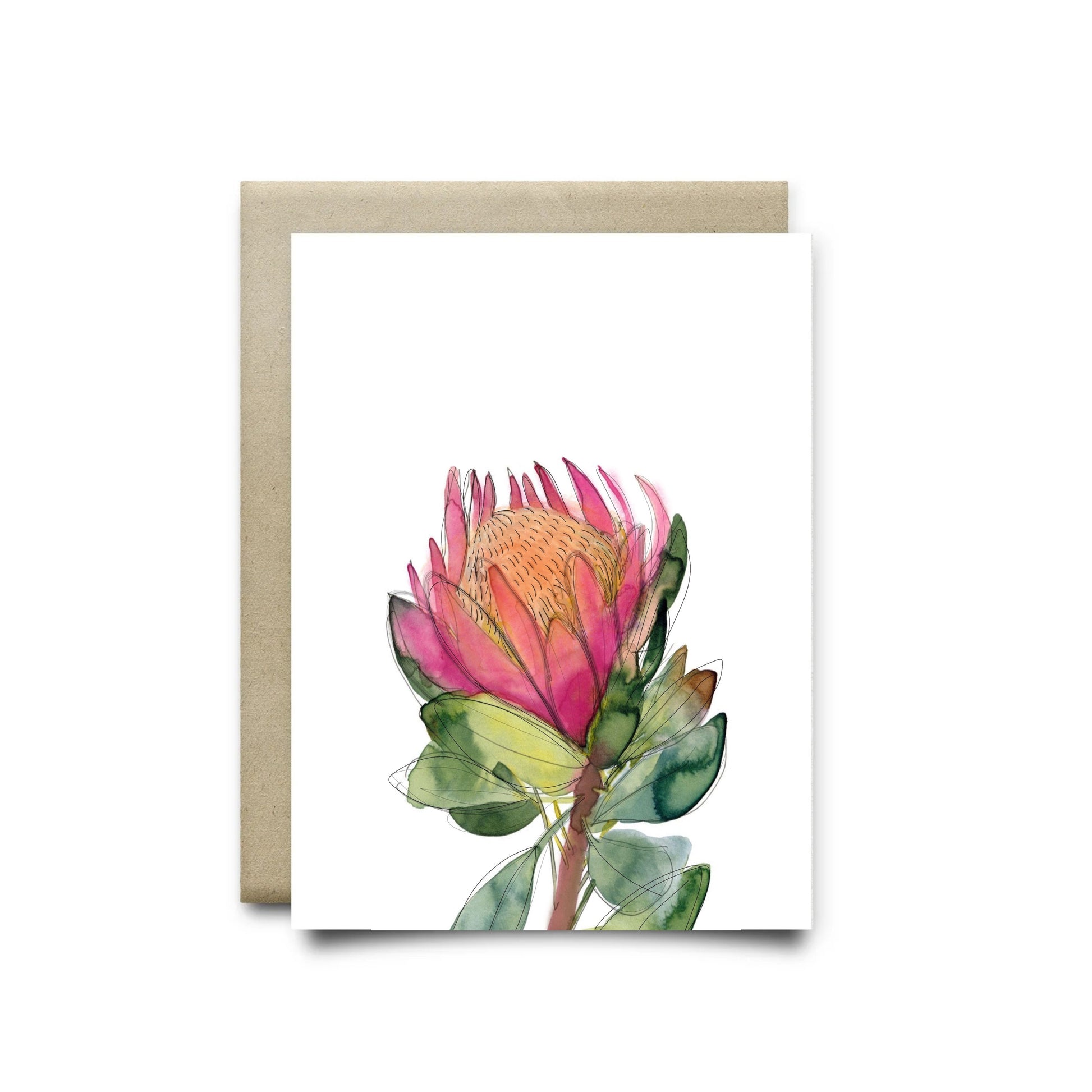 Pink Protea Greeting Card