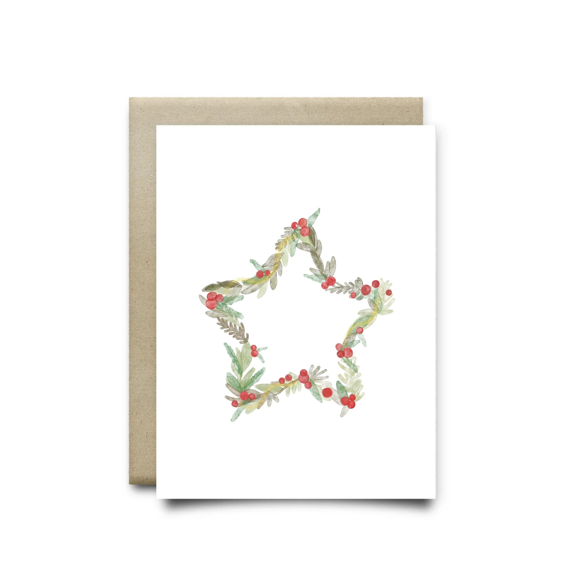 Christmas Star Wreath Greeting Card