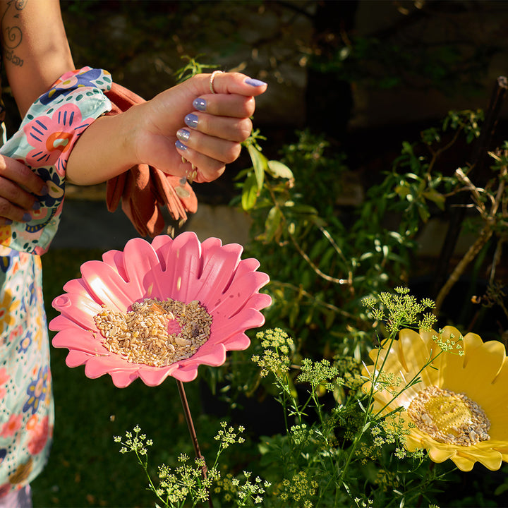 Bamboo Bird Bath - Sunflower